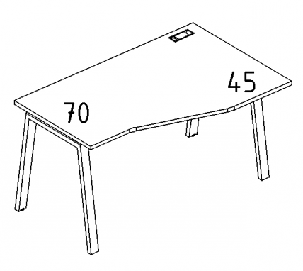 А4 3 062 Стол эргономичный правый "Техно" м/к TRE 120x90x75