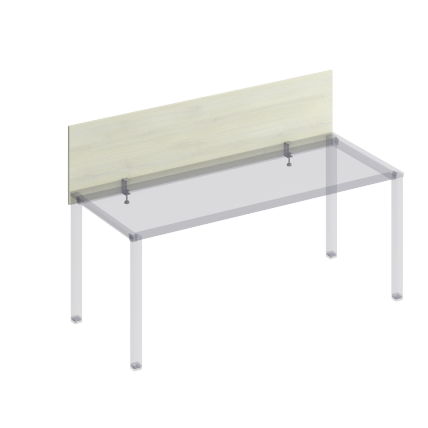 К844 Экран настольный фронтальный с кронштейнами для стола 180  на металлокаркасе КФ