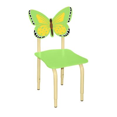 РК122 Стул детский на м/к регулируемый Бабочка лайм-жёлтый