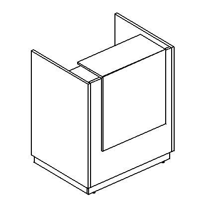А49832 Стойка ресепшн прямая (полка высокая) 95х73х115