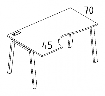А4 3 043 Стол эргономичный левый "Классика" м/к TRE 140x90x75