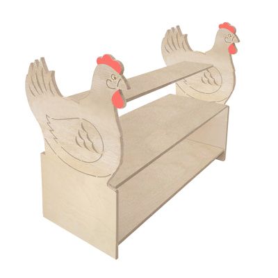 РК Тумба для игрушек и пособий 10 с декором (3 полки) курица 890х600х900мм