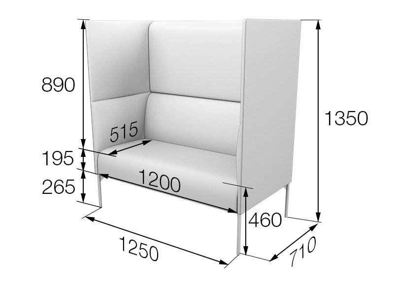 Бридж Диван 2-местный высокий (1250*710*1350)