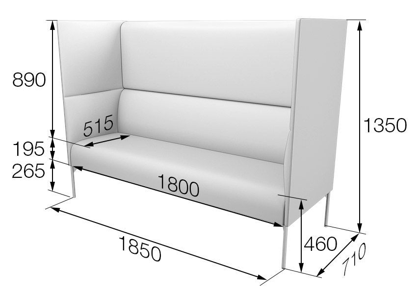 Бридж Диван 3-местный высокий (1850*710*1350)