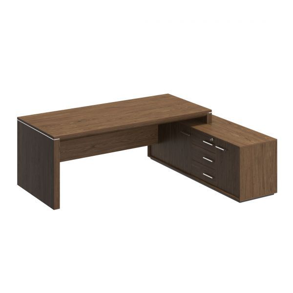 ВЛ139 Стол руководителя правый на опорной тумбе (222x180x76)