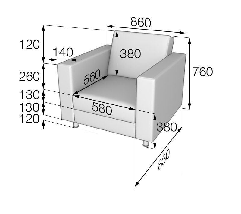 Офис Кресло (860*830*760)