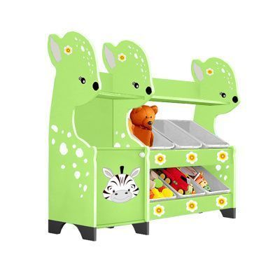 РК Стеллажная наклонная система хранения 33/7 с декорацией лайм (серия Оленёнок)