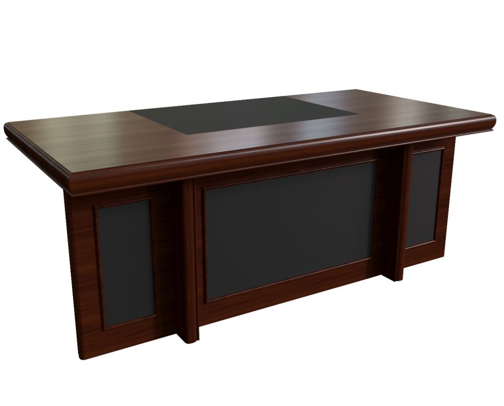 Стол письменный с кожаными вставками (200x100x78) арт.22101