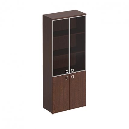 КС306 Шкаф для документов со стеклянными тонированными дверьми в рамке (90.2х44.2х221)