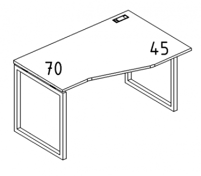 А4 4 064 Стол эргономичный правый "Техно" м/к QUATTRO 140x90x75