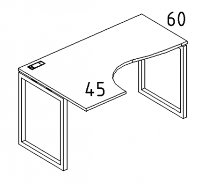 А4 4 033 Стол эргономичный левый "Классика" м/к QUATTRO 140x90x75
