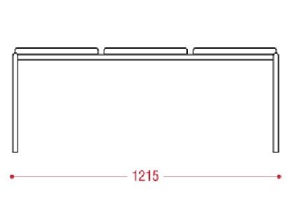 КФ Твист трехместная секция 121,5х46,6х40,5 см