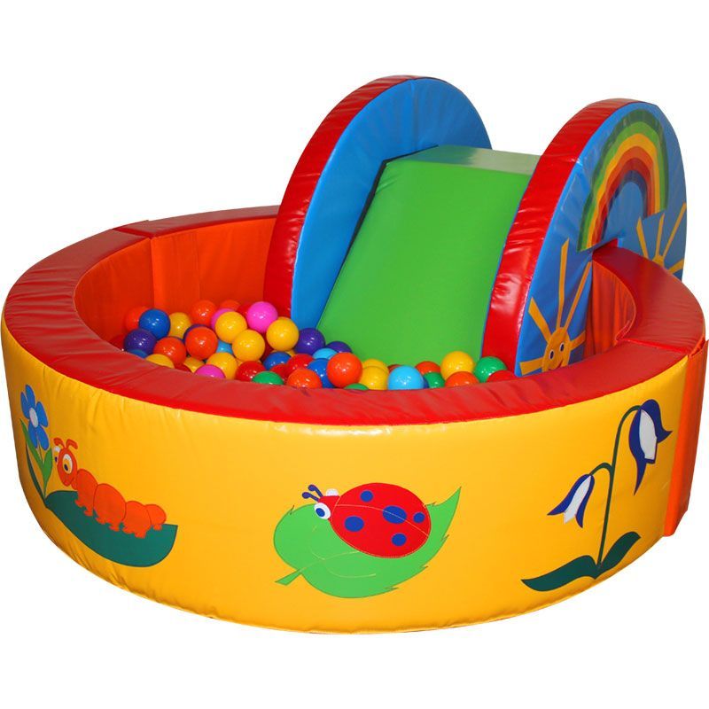 Сухой бассейн "Круглый"с горкой  120 х 120 х 30