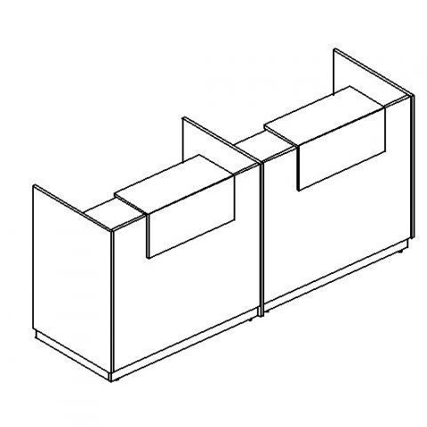 А49846 Стойка ресепшн прямая с промежуточной опорой 247.5х73х115