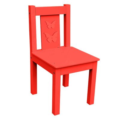 РК53 Стул детский из МДФ нерегулируемый красный (бабочки)