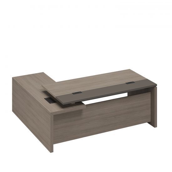 РС 130 Стол руководителя с кабель-каналами с брифинг-приставкой боковой правый (202x180x76)