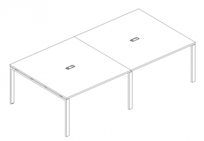 А4 1 131-2 Стол для переговоров на металлокаркасе UNO 240x124x75