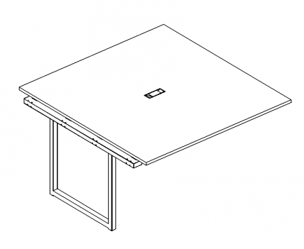 А4 4 135-1 Секция стола для переговоров на металлокаркасе QUATTRO 140x144x75