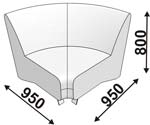 Клерк 5 Угловая секция 950*950*800 Экокожа