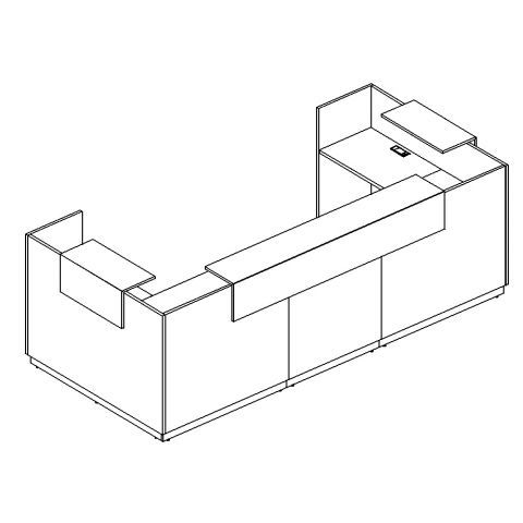 А49882 Стойка ресепшн П-образная 335х155х115