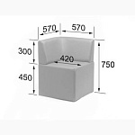 Кит Секция угловая (570 х 570 х 750)