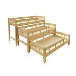 РК95 КРОВАТЬ ДЕТСКАЯ (ФАНЕРА) ТРЁХЪЯРУСНАЯ С БОРТИКАМИ