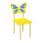РК121 Стул детский на м/к регулируемый Бабочка жёлтый