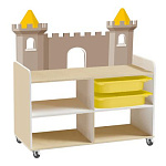 РК Тумба для игрушек и пособий 6 односторонняя на колесах с 2-мя контейнерами 890х450х1000мм