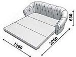 Лагуна Диван-кровать тройной 1860*2200*680 Экокожа