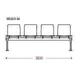 КФ Вектор 32/2 PL четырехместная секция 203х77х61.5 см