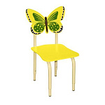 РК122 Стул детский на м/к регулируемый Бабочка жёлтый-зелёный