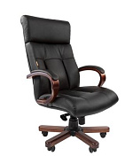 ТП421 Кресло, кожа/дерево