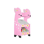 РК Стеллажная наклонная система хранения 35/3 с декорацией розовая (серия Оленёнок)