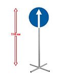 РК НАПОЛЬНЫЙ ДОРОЖНЫЙ ЗНАК "ДВИЖЕНИЕ ПРЯМО" 250х250х1100