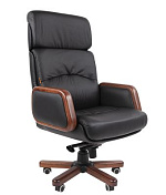 ТП 417 Кресло, нат. кожа /дерево