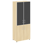 LTST1.2R black  Шкаф высокий широкий (стекло лакобель черное в раме) (800х450х1197)