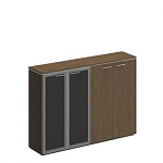 ВЛ 322 ORION Шкаф для документов комбинированный (стекло+закрытый)(183x41x132)