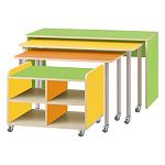 РК632 КОМПЛЕКТ.СТОЛЫ ДЕТСКИЕ НА ПОВОРОТНЫХ КОЛЁСНЫХ ОПОРАХ