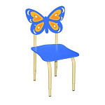 РК121 Стул детский на м/к регулируемый Бабочка синий