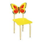 РК122 Стул детский на м/к регулируемый Бабочка жёлтый