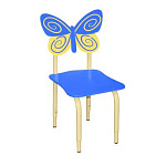 РК119 Стул детский на м/к регулируемый Бабочка синий