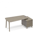 ТМ В2 119 Стол руководителя на опорной тумбе малой (тип 3) WOOD 205.8x109.2x75.6