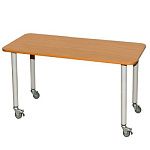 РК654 СТОЛ ДЕТСКИЙ НА ПОВОРОТНЫХ КОЛЁСНЫХ ОПОРАХ ЛДСП БУК