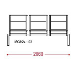 КФ AERO+БП трехместная секция 206х92х67 см