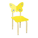 РК117 Стул детский на м/к регулируемый Бабочка жёлтый