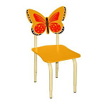 РК122 Стул детский на м/к регулируемый Бабочка оранжевый