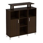 801-523 шкаф для документов, две низкие двери дсп без замков + ниши (142.7х45х153.1)