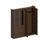 ПС 372 Шкаф комбинированный высокий (для одежды+для док-тов со стеклянными дверями) 204.4x46.4x218.8