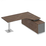 СИ116 Стол руководителя  на опорной тумбе (правый) 200х180х75