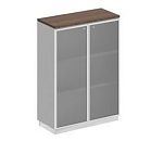 СИ319 Шкаф для документов средний со стеклянными дверьми в рамке 90x40x124.6